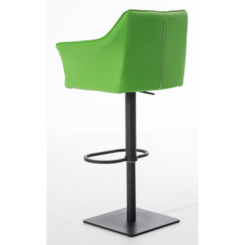 Ensemble de 2 tabourets de bar Damaso en similicuir noir et vert