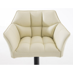 Juego de 2 taburetes de bar Damaso en piel sintética negra y crema