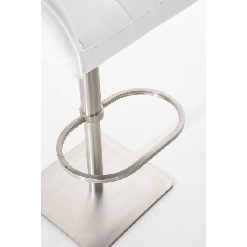 Set di 2 sgabelli da bar Damaso in similpelle acciaio inox bianco