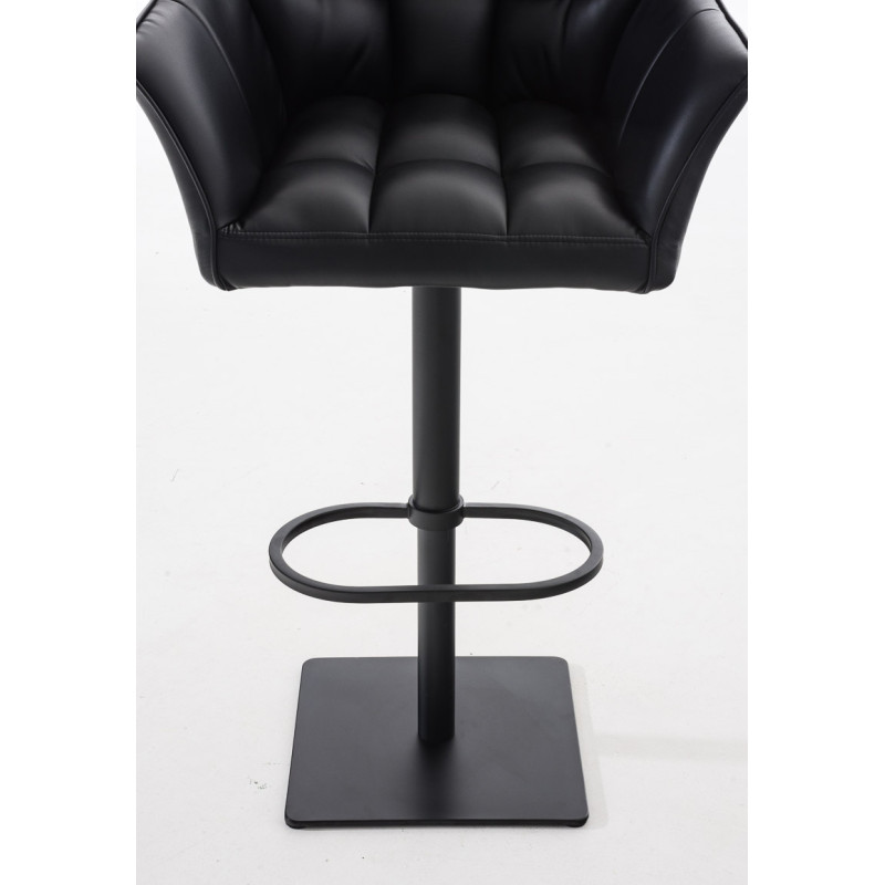 Ensemble de 2 tabourets de bar Damaso en similicuir noir