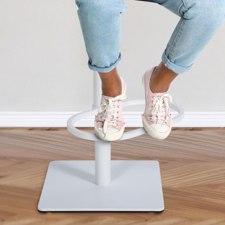 Ensemble de 2 tabourets de bar en tissu Damaso blanc et bleu