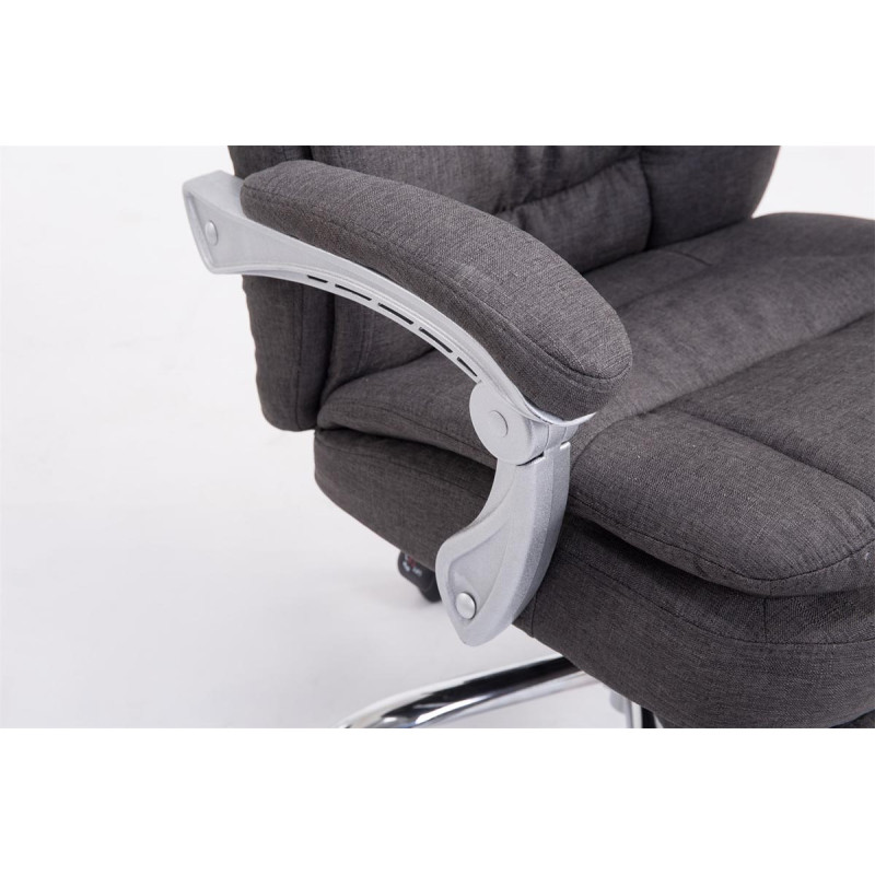 Chaise de bureau XL en tissu Troy gris foncé
