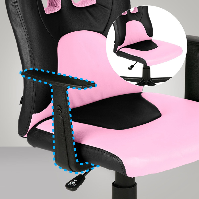 Chaise de bureau pour enfants Fun noir/rose