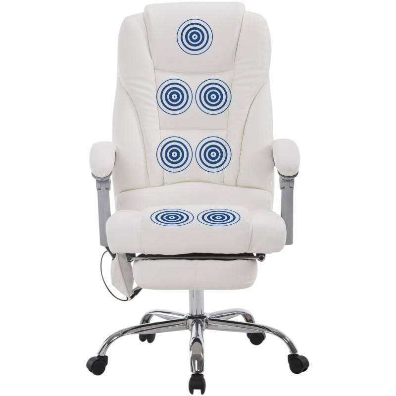 Chaise de bureau Pacific avec fonction massage blanc
