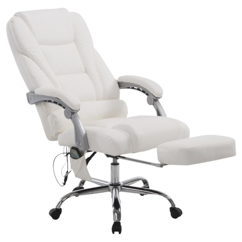 Chaise de bureau Pacific avec fonction massage blanc
