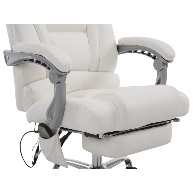 Chaise de bureau Pacific avec fonction massage blanc