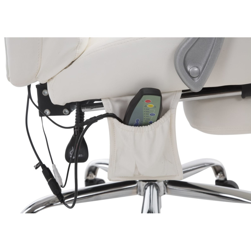 Chaise de bureau Pacific avec fonction massage blanc