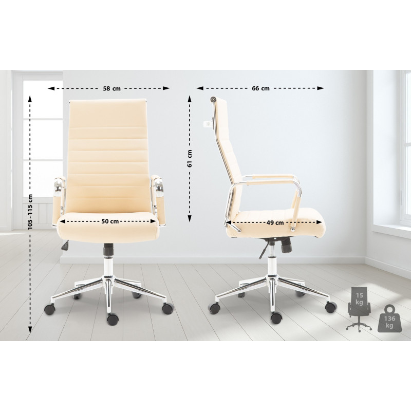Chaise de bureau Columbus crème