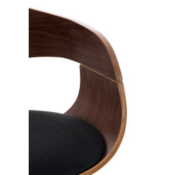 Ensemble de 2 tabourets de bar Kingston C, tissu noyer/noir