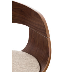 Set di 2 sgabelli da bar Kingston C, tessuto noce/crema