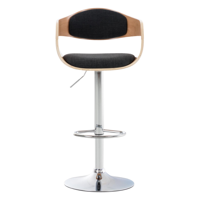 Ensemble de 2 tabourets de bar Kingston C, tissu naturel/gris foncé