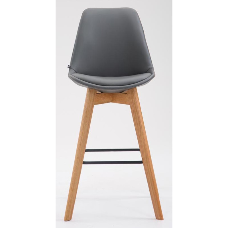 Ensemble de 2 tabourets de bar Metz en similicuir gris naturel