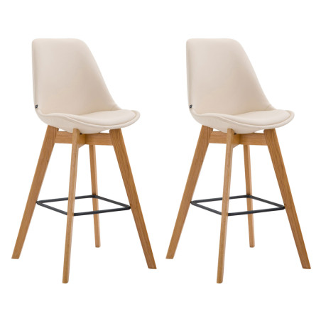 Set di 2 sgabelli da bar Metz in similpelle crema naturale