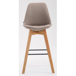 Conjunto de 2 banquetas de bar em tecido Metz natura taupe