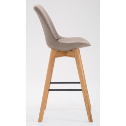 Ensemble de 2 tabourets de bar Metz en tissu taupe naturel