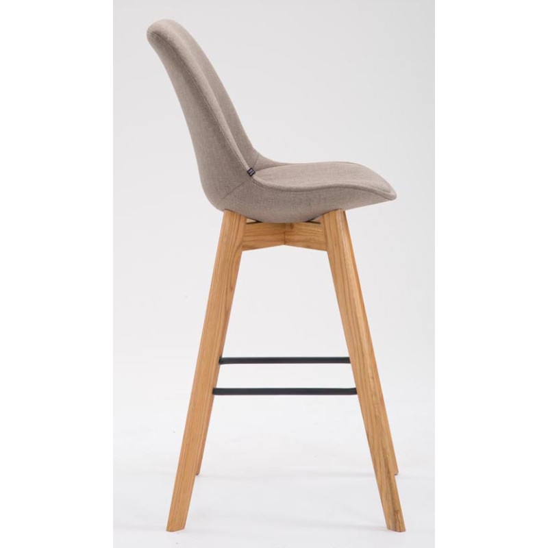 Ensemble de 2 tabourets de bar Metz en tissu taupe naturel