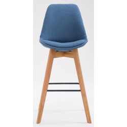 Ensemble de 2 tabourets de bar Metz en tissu bleu naturel