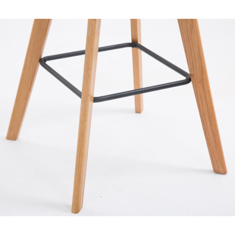 Ensemble de 2 tabourets de bar Metz en tissu bleu naturel