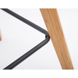 Ensemble de 2 tabourets de bar Metz en tissu bleu naturel