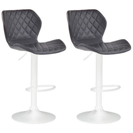 Set di 2 sgabelli da bar, sughero, similpelle, bianco/nero