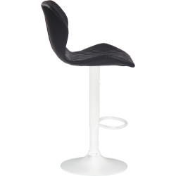 Conjunto de 2 banquetas de bar, cortiça, couro sintético, branco/preto