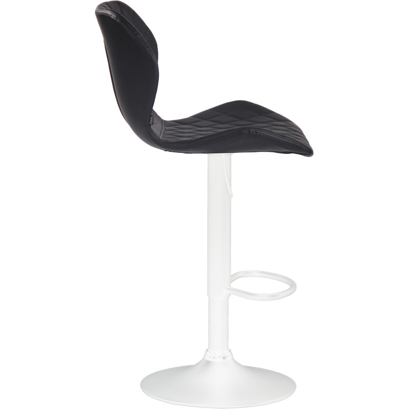 Conjunto de 2 banquetas de bar, cortiça, couro sintético, branco/preto