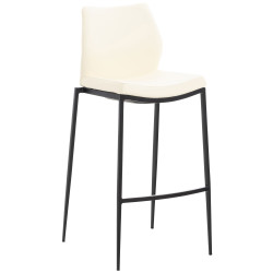 Taburete de bar Matola, piel sintética, negro y crema