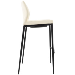 Taburete de bar Matola, piel sintética, negro y crema