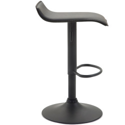 Tabouret de bar Dyn V2, similicuir, noir