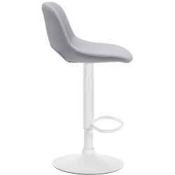 Lot de 2 tabourets de bar Camden, similicuir, blanc/gris