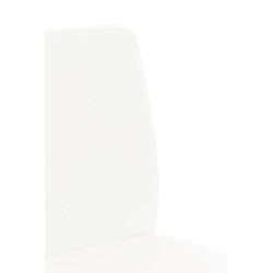 Juego de 2 taburetes de bar Cadiz, piel sintética, acero inoxidable, blancos