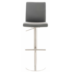 Conjunto de 2 banquetas de bar Cadiz, em couro sintético, aço inoxidável, cinza.