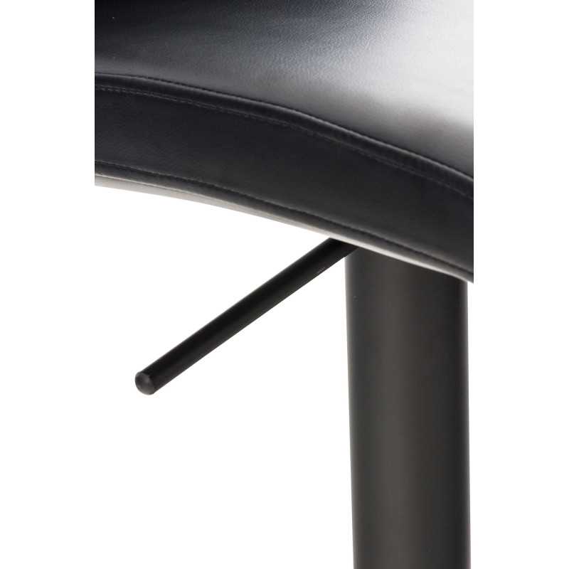 Lot de 2 tabourets de bar Cadiz, similicuir, noir