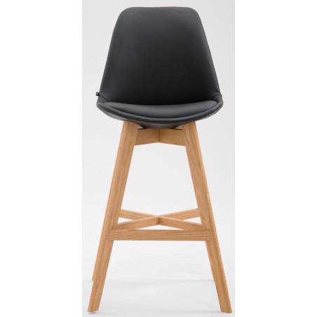 Lot de 2 tabourets de bar Cannes, similicuir, Natura noir