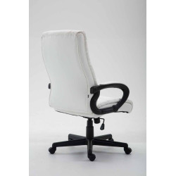 Chaise de bureau XL Sparta en cuir artificiel blanc