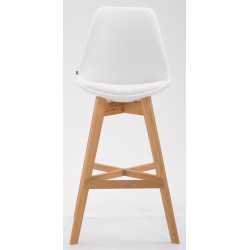 Juego de 2 taburetes de bar Cannes, imitación de cuero, blanco natural