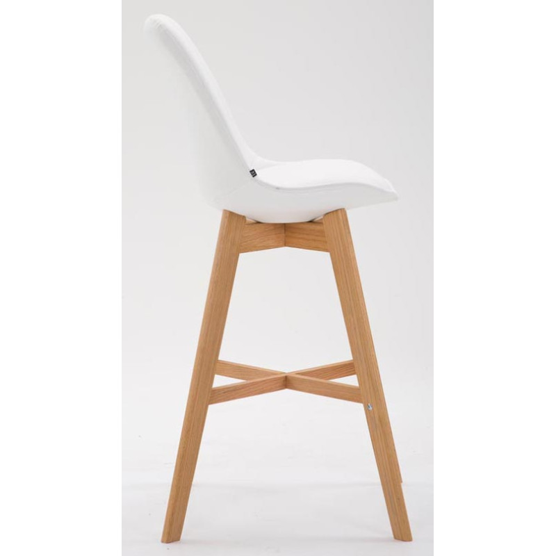 Ensemble de 2 tabourets de bar Cannes, similicuir, blanc naturel