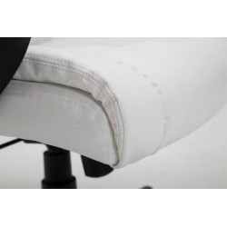 Chaise de bureau XL Sparta en cuir artificiel blanc