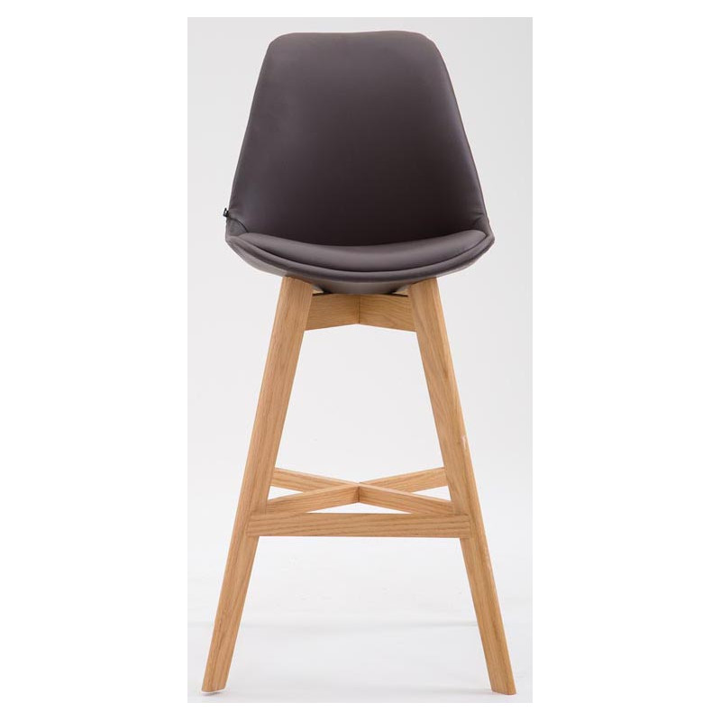 Conjunto de 2 banquetas de bar Cannes, em couro sintético, marrom natural