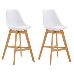 Set di 2 sgabelli da bar Cannes, plastica bianco naturale