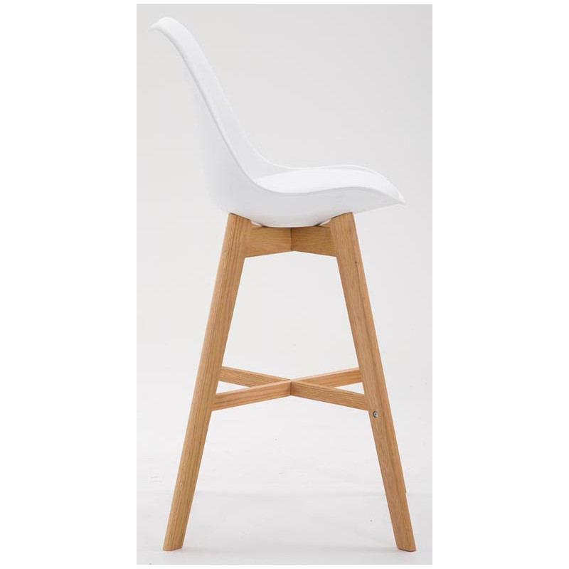 Lot de 2 tabourets de bar Cannes, en plastique blanc naturel