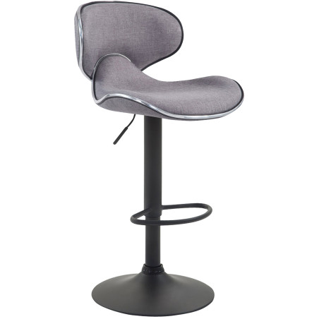 Tabouret de bar Las Vegas V2, tissu noir et gris clair