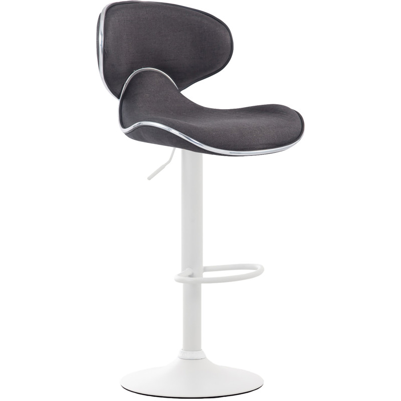 Tabouret de bar Las Vegas V2, tissu blanc/gris foncé