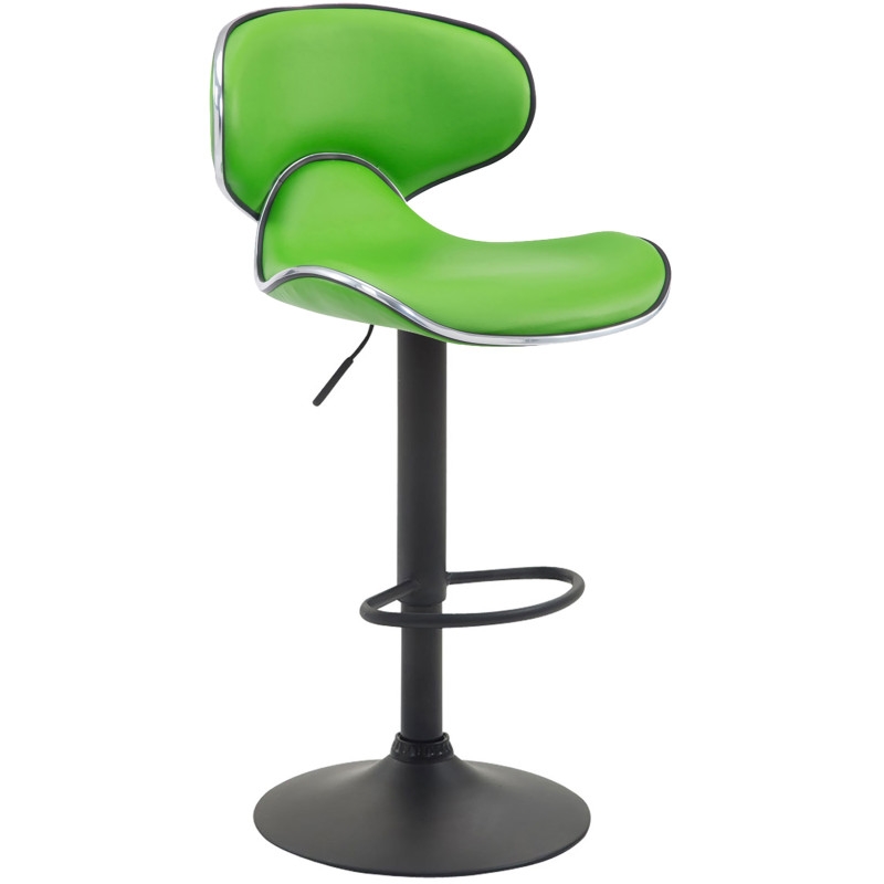 Tabouret de bar Las Vegas V2, noir/vert