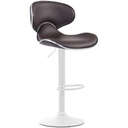 Tabouret de bar Las Vegas V2, blanc/marron