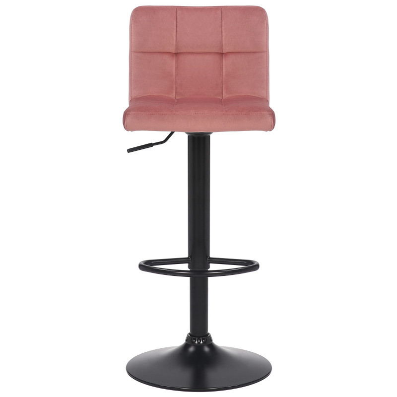 Taburete de bar Feni de terciopelo rosa
