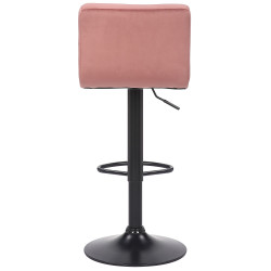 Taburete de bar Feni de terciopelo rosa