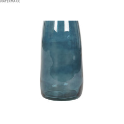 Vase DKD Home Decor 18 x 18 x 80 cm Bleu Verre trempé