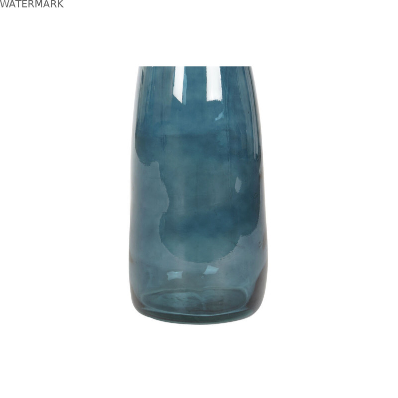 Vase DKD Home Decor 18 x 18 x 80 cm Bleu Verre trempé