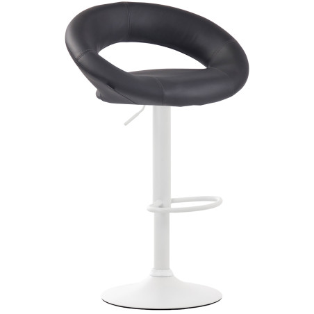 Tabouret de bar Olinda, similicuir, blanc/gris